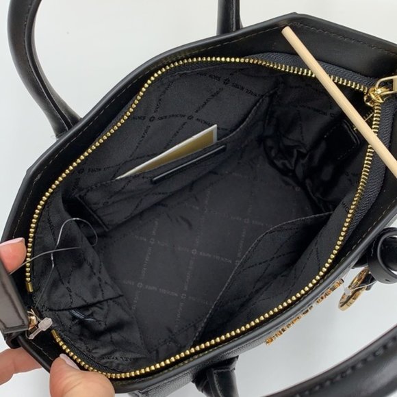 Michael Kors Avril Small Leather Top-Zip Satchel Black color - Picture 8 of 16